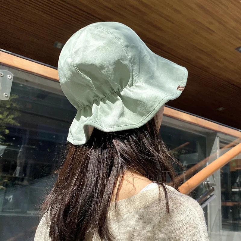 

New Foldable Wrinkle Bucket Hat Wide Brim Sun Hats For Women Panama Summer Sun Protection Visor Caps Outdoor Beach Fisherman Cap