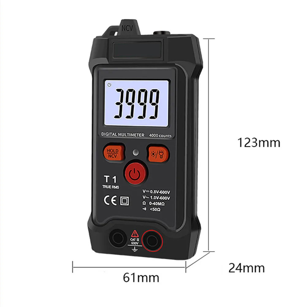 Auto Ranging Digital Multimeter with NCV Capability 4000 Counts for Reliable AC Voltage DC Voltage and Ohm Testing