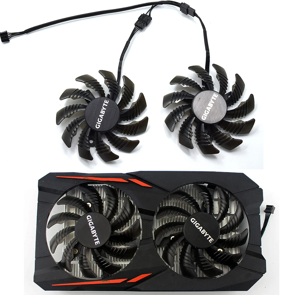 

75MM PLD08010S12HH T128010SU 4Pin 0.35A Cooler Fan Replacement For Gigabyte GTX 1050Ti 1050 RX 550 RX560 Graphics Video Card