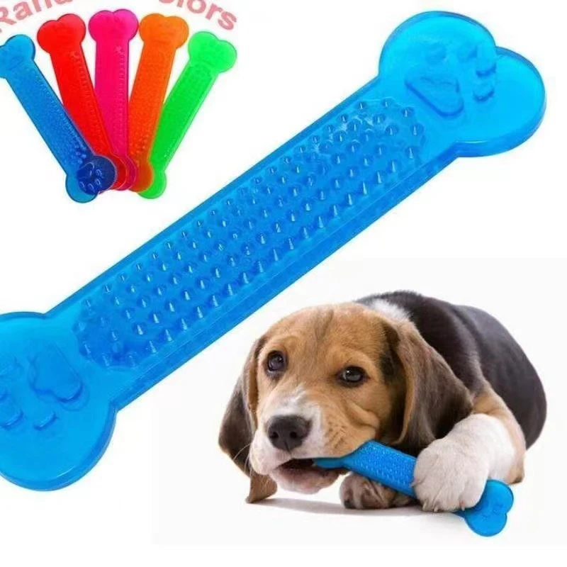 

Hot Sale Pet Dog Chew Toys Rubber Bone Toy Aggressive Chewers Dog Toothbrush Doggy Puppy Dental Care For Dog Pet Accessories