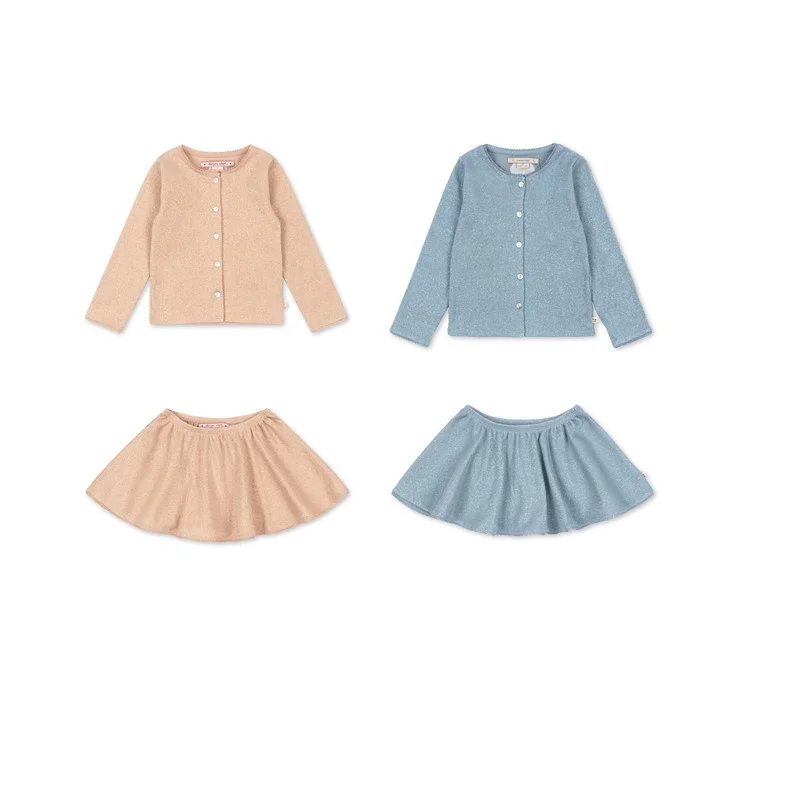 

Children's Sets New Spring European Fashion Girls Outwear Top Coat and Skirts Set Pink Blue Kids dress Suit Clothing Mother