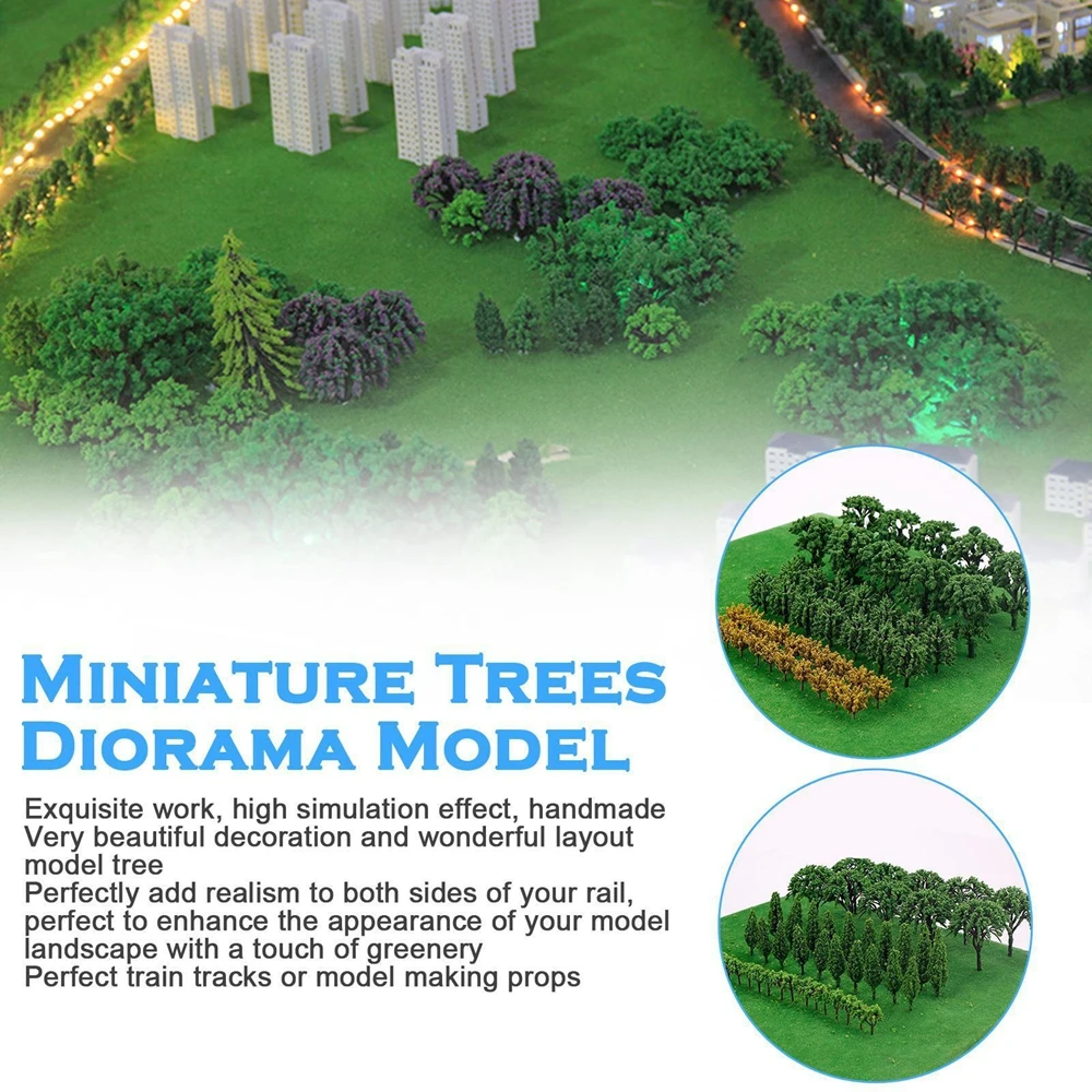 50Pcs 28-70mm 모델 나무 기차 인공 소형 나무 철도 장식 풍경 건물 풍경 DIY 액세서리 장난감