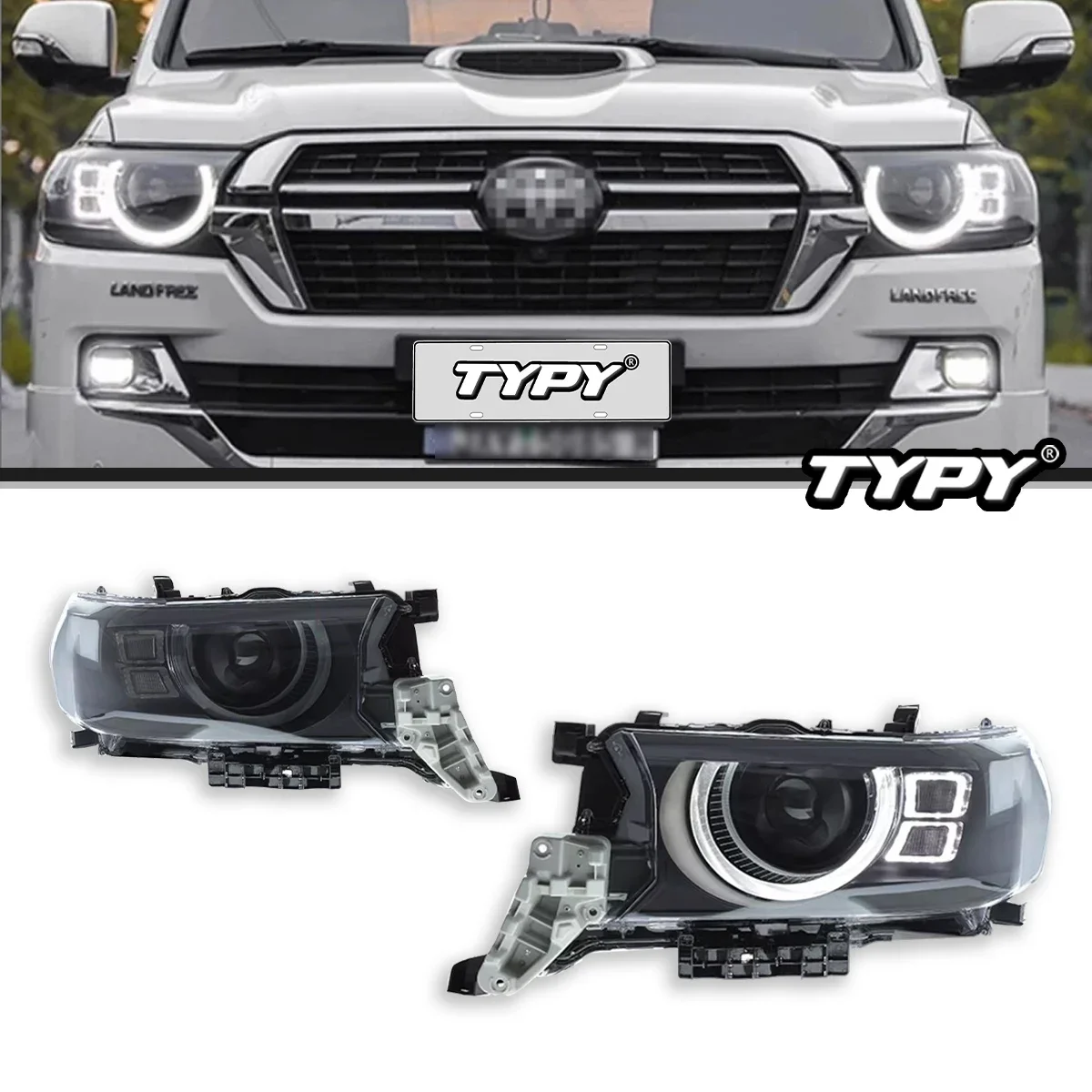 

Head Lamp For TOYOTA Land Cruiser LED Headlight 2016-2021 Headlights LC200 DRL Turn Signal High Beam Angel Eye Projector