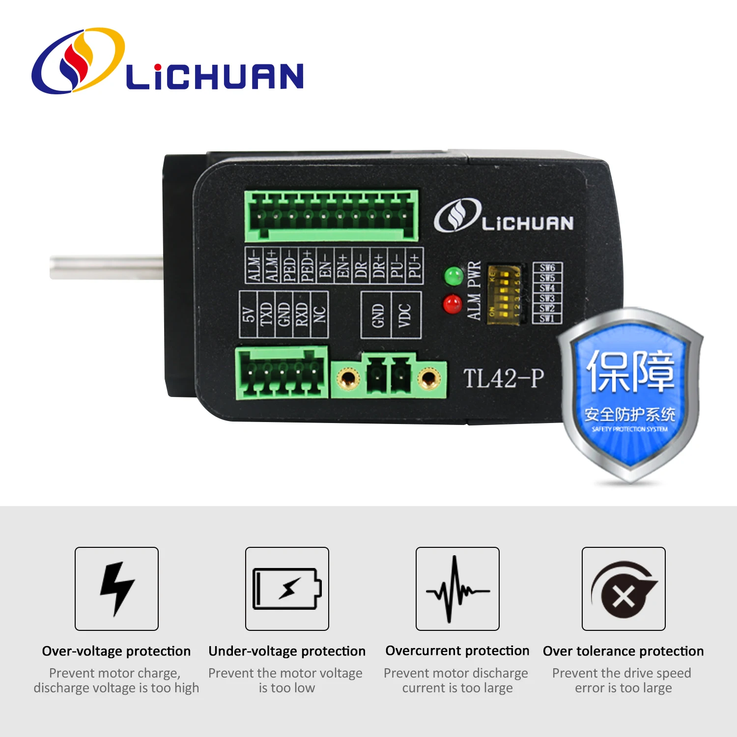 Lichuan CNC 기계용 오픈 루프 통합 스텝퍼 모터 드라이버, 2 상 Nema17 통합 스텝퍼 모터, 0.4N.m, 0.8N.m, 24V, 2.5A