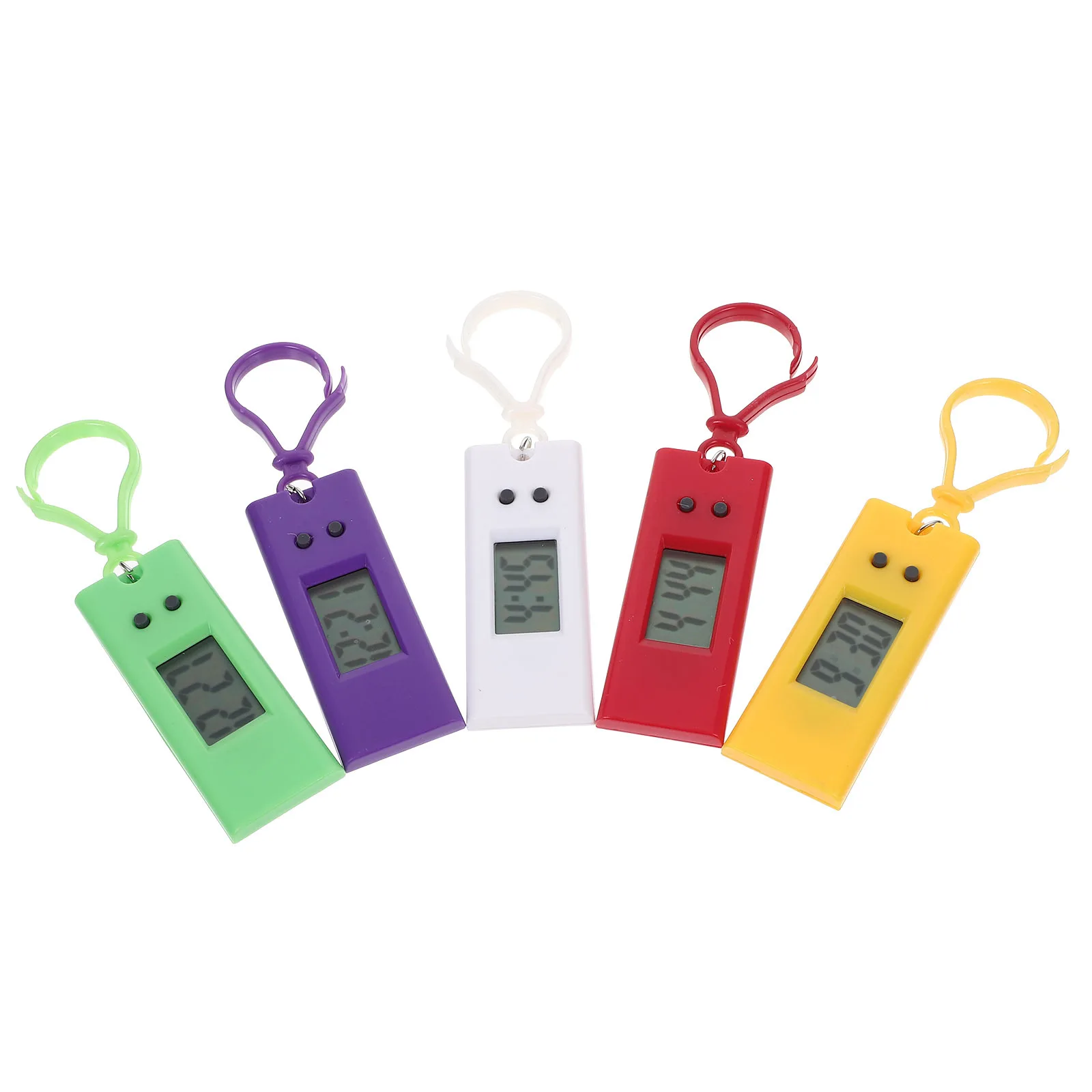 5Pcs Digital Hanging Watch Keychain Easy to Read Time Accurate Small Pocket Watch for Kids Boys Students Daily Use Random Color