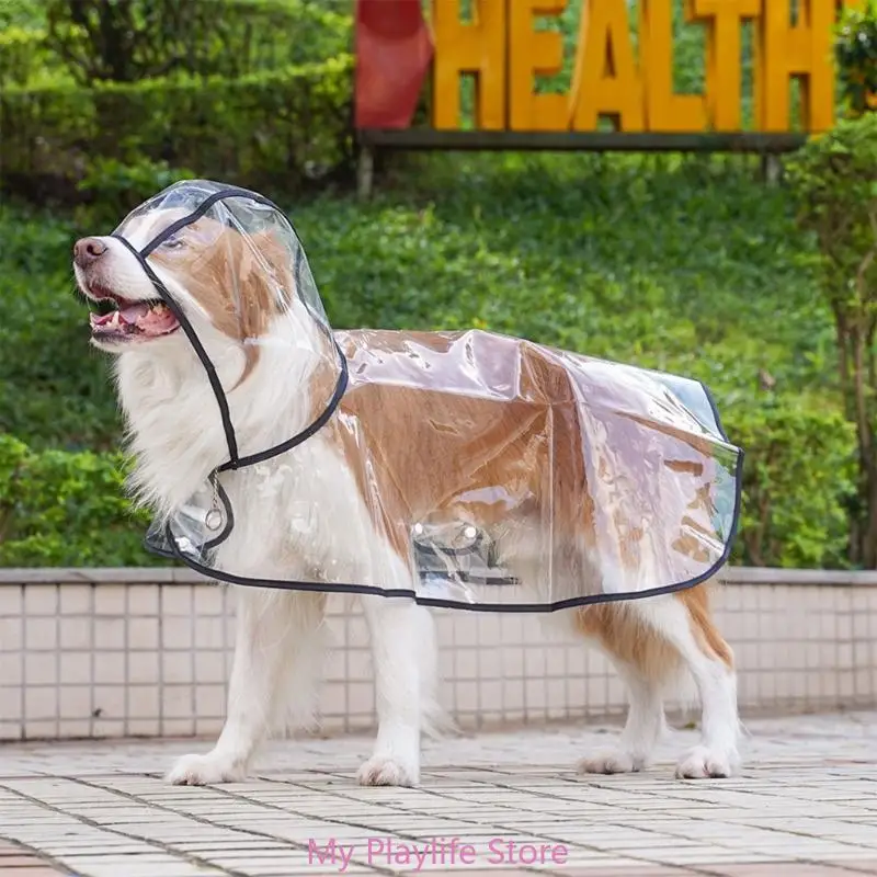 Dogs Rain Coat Waterproof Hoodie Jackets Rain Ponchos Pet Rain Coat with Bright Outdoor Dogs Rain Coat