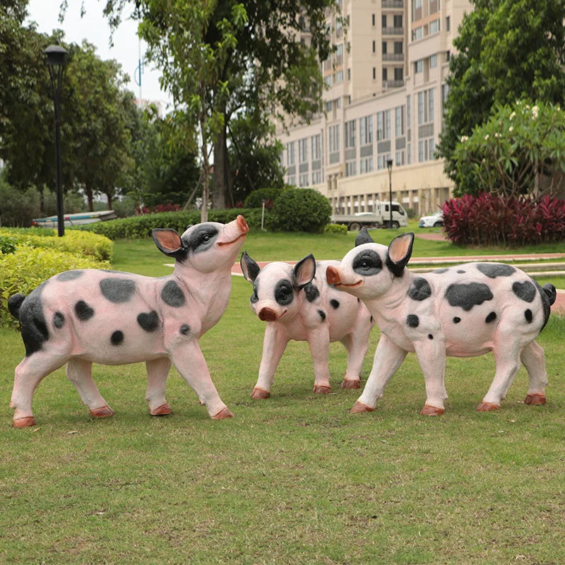 MJY Simulation Animal Pig FRP Public Garden Landscape Outdoor Garden Resin Pig Ornament