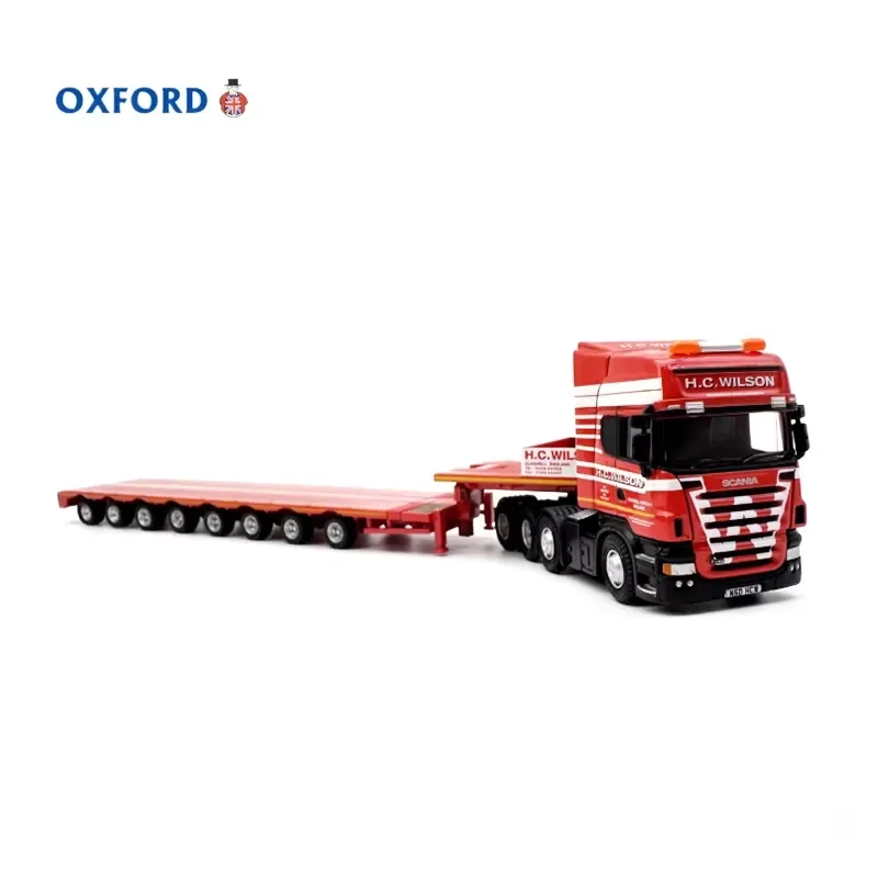 for OXFORD Diecast 1:76 R580 Multi Axle Trailer Alloy Truck Model Realistic Static Display Collectible Simulation Toy
