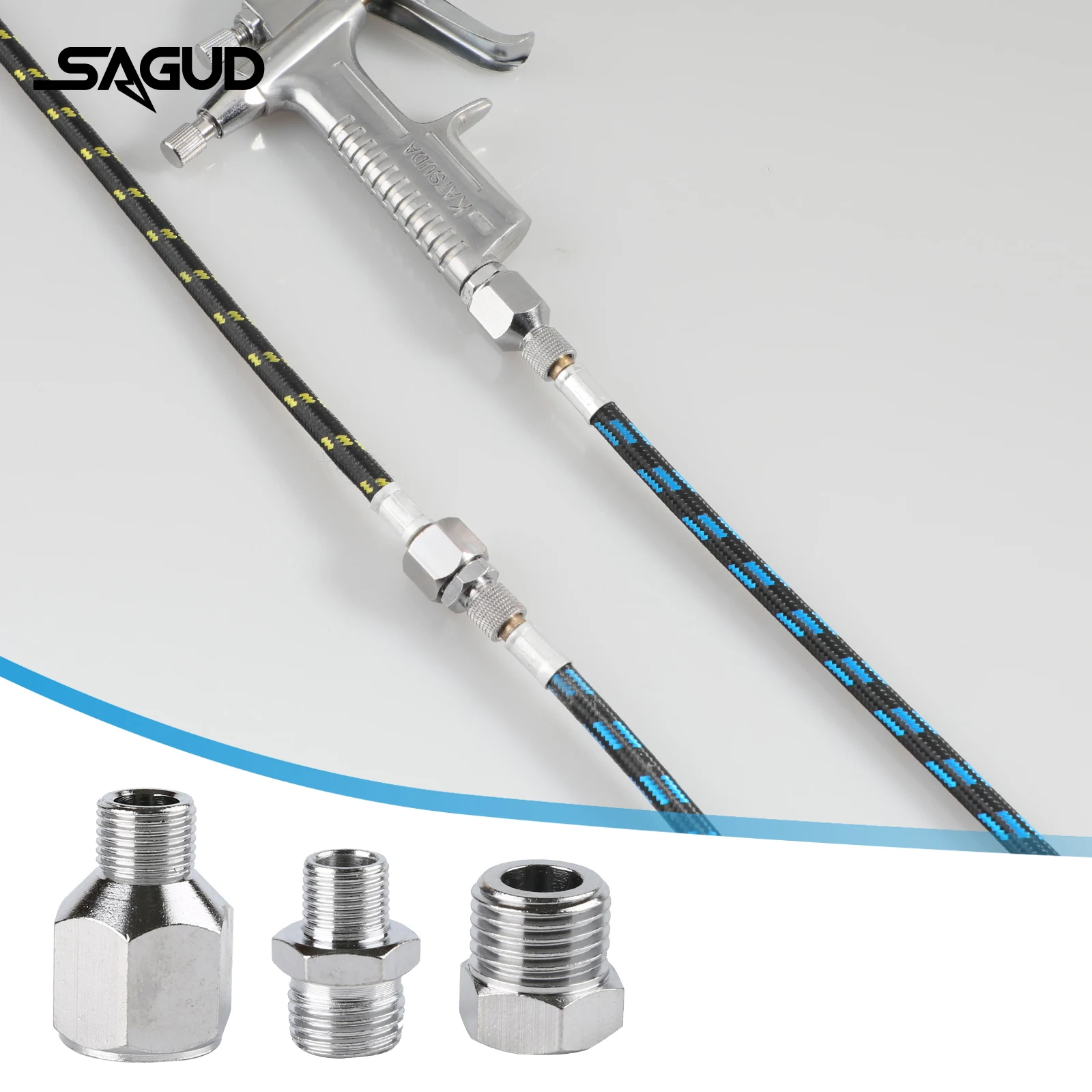 SAGUD adaptador de aerógrafo, diferentes piezas de conector de conexión de desconexión de liberación rápida para compresor y suministros de manguera de aerógrafo