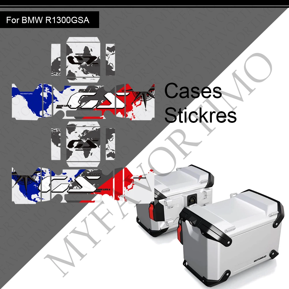 For BMW R1300GSA GS1300 ADV 1300GS Adventure Luggage Carrier Trunk Luggage Panniers Aluminium Side Cases Suitcase Stickers