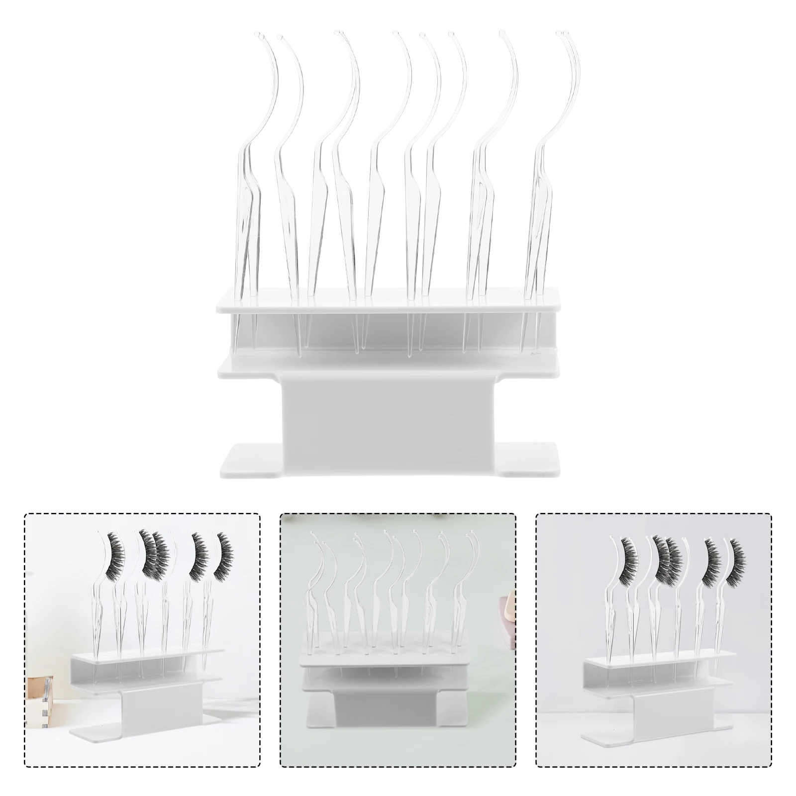 

False Eyelash Display Stand White Tools 12 Transparent Lashes Holder Beauty Salon Supplies Professional Lash Tools Eyelash
