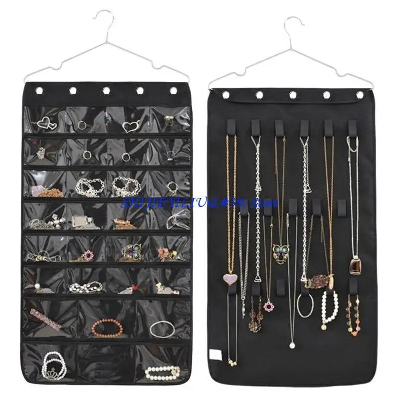 E21F Hanging Jewelry Storage Bag Display Stand Wardrobe Storage Holder Bag Easy Use