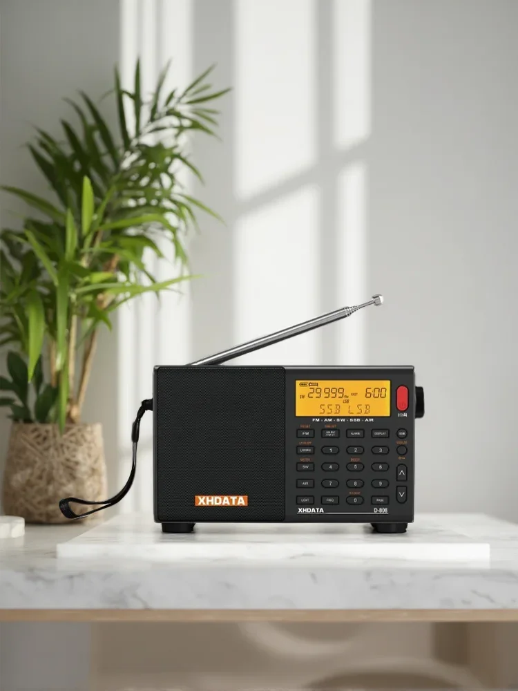 XHDATA D-808 Full Band Digital Radio FM AM SW LW SSB AIR RDS Stereo Portable Receiver with External Antenna 18650 Battery