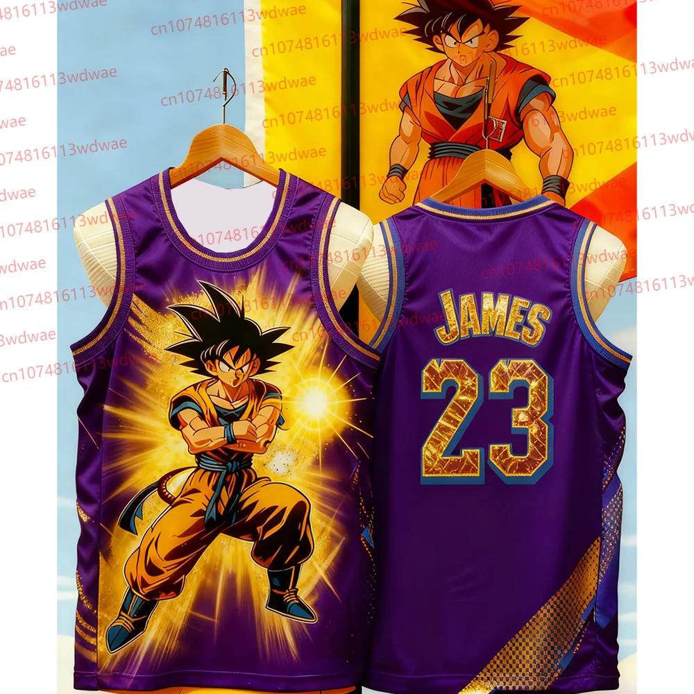 

American Basketball League Vest LeBron James No. 23 Jersey Dragon Ball Goku Basketball Training Clothes Quick-Dry James T-Shirt