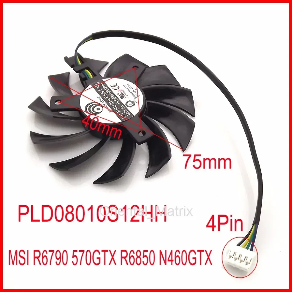 

Free Shipping PLD08010S12HH 12V 0.35A 75mm For MSI R6790 570GTX R6850 N460GTX Graphics Card Cooling Fan