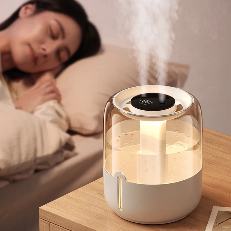 

USB Double Spray Home Dormitory Office Bedroom Desktop With Small Night Light New 4L Large Capacity Humidifier