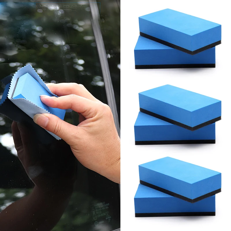 

5-50 PCS Car Ceramic Coating Sponge Applicator Glass Nano Wax Coat Sponges Blue Square Sponge and Cloth Car Cleaning Brush