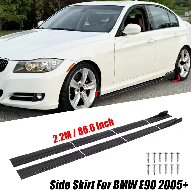 For BMW Accessories 3 Series E90 F30 G20 2005-2020+ M-Sport Car Side Skirt Extensions Rocker Panel Lip 8Pcs 86.6inch/2.2M