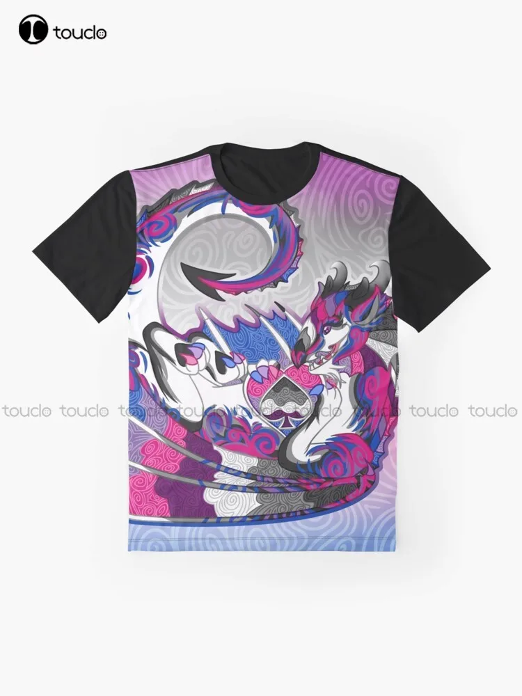 Biromantic Asexual Pride Dragon Graphic T-Shirt Custom Aldult Teen Unisex Digital Printing Tee Shirts Christmas Gift Xs-5Xl