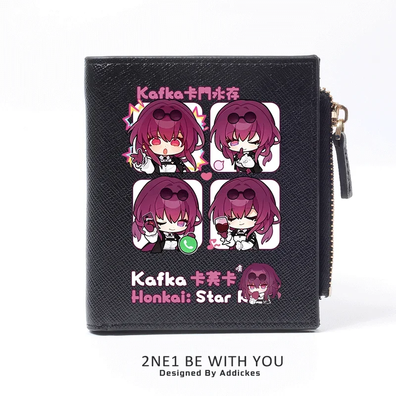 Anime Honkai: Star Rail Gepard Elysia March 7th Game Fashion Cosplay Wallet Card Holdr Billfold Student Purse Zipper