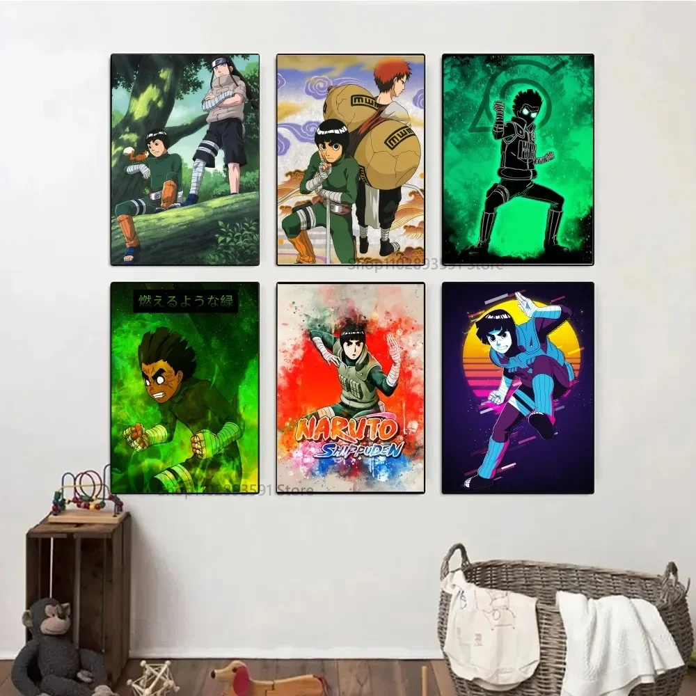 1pc Naruto Rock Lee Poster Poster Stickers Art Wall Murals Decor Game Room Decor Gifts Kawaii HD Painting Cat Cars