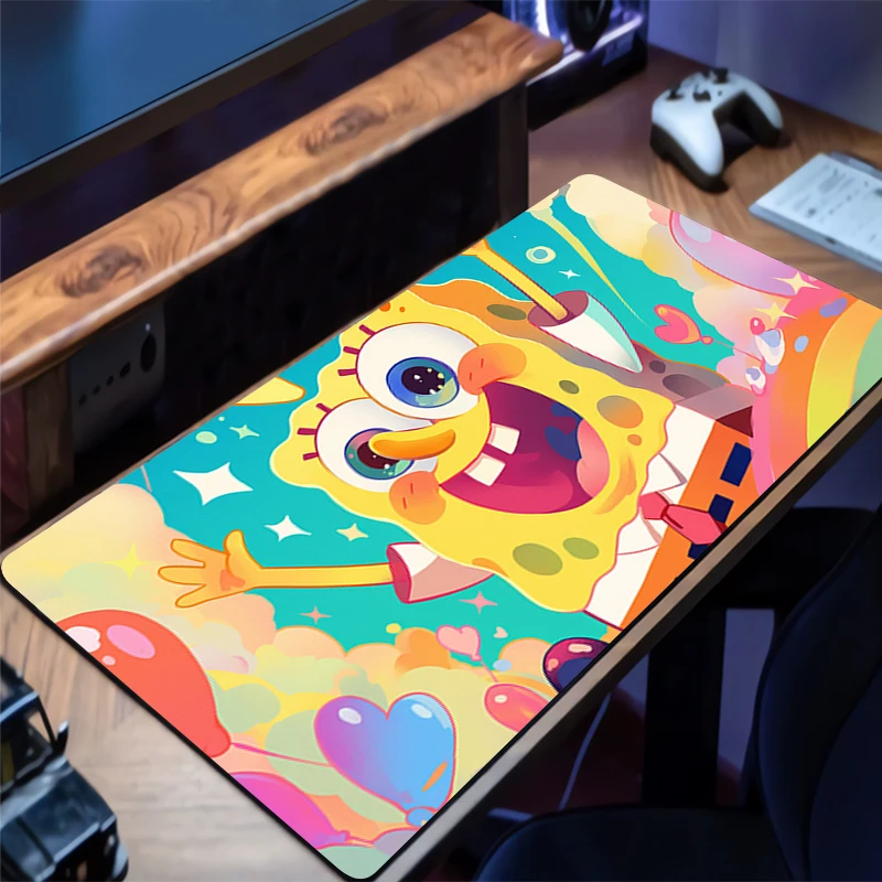 

Gaming Mouse Pad Desk Mat S-spongeBob S-squarePants Gamer Professional Premium Mousepad Speed Control Accessories Keyboard Pad