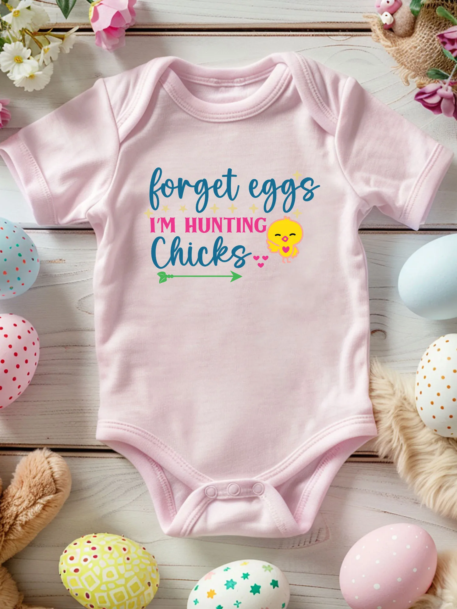 

Комбинезон-слип для малышей Forget Eggs Easter, унисекс, 100% хлопок, мягкий, всесезонный, розовый, 190 г/м²