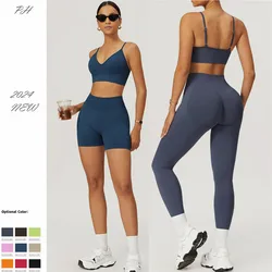 2Pcs Brethable Yoga Set Women's Tracksuit Seamless Workout Sportswear Gym Clothing Fitness Sports Suit Cycling Running Sport Set