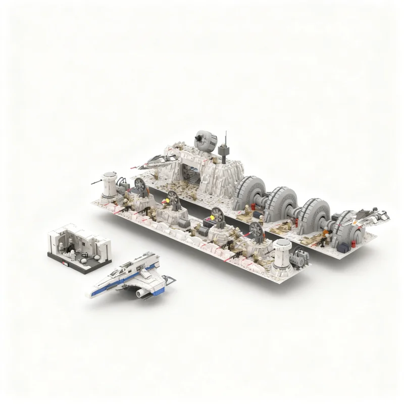 8351pcs MOC Star Battle SW REBELS BUNDLE Echo Base Gate Rebel Cannons Shield Generators Laser 1.4 FD Model Building Blocks Brick