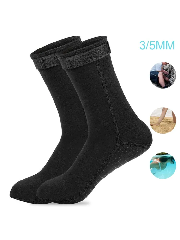 5 mm Neoprensocken, 3 mm Neoprenanzug-Schuhe, rutschfeste Surf-Schwimmflossen-Socken, Elastizität, Strandstiefel, warme Socken zum Schnorcheln, Tauchen – Detail 3