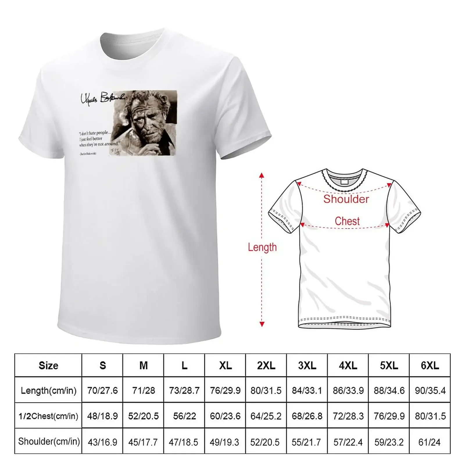 BUKOWSKI - people QUOTE #2 - sepia T-Shirt aesthetic clothes cute tops plain slim fit t shirts for men