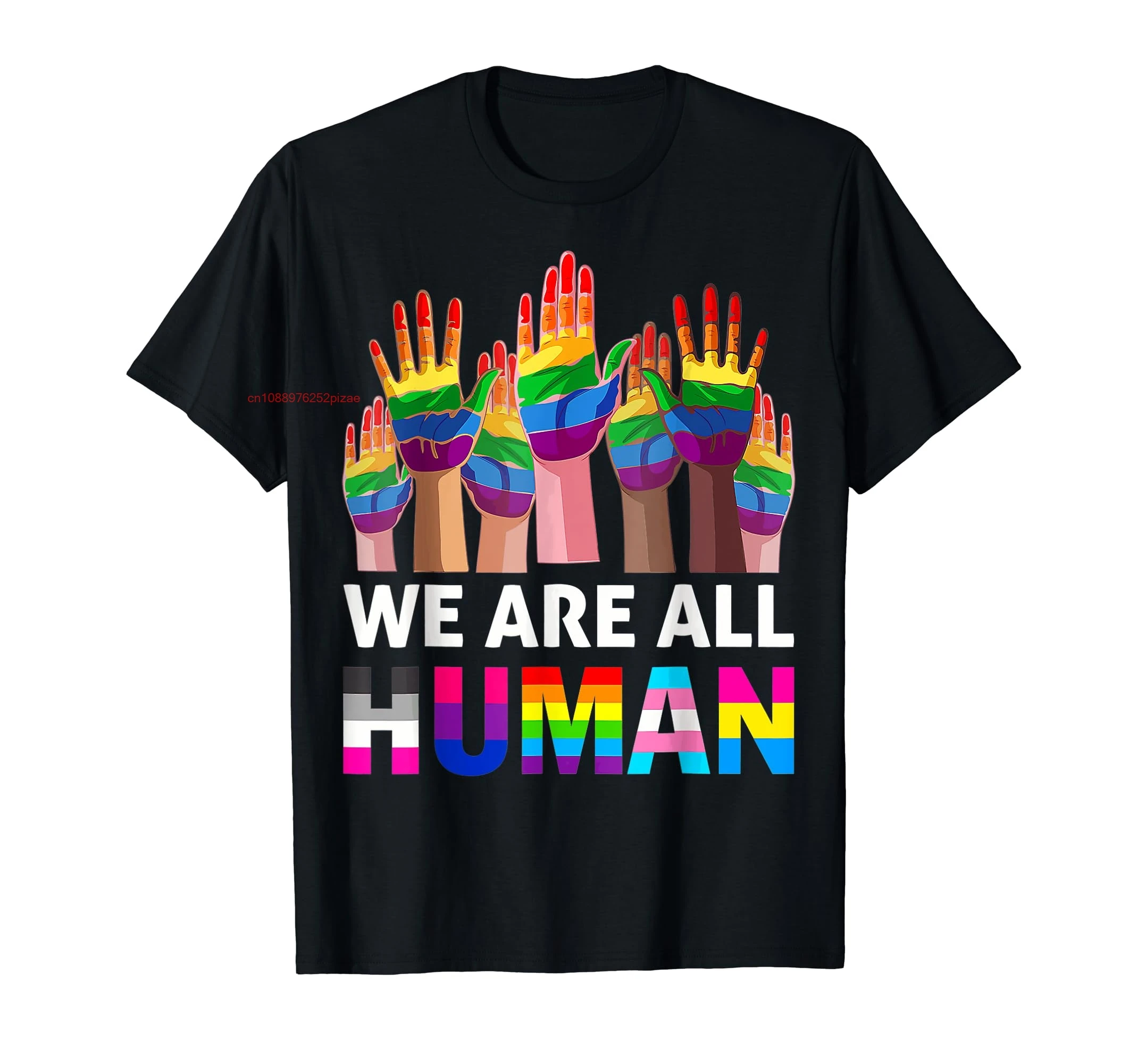 100% Cotton Human LGBT Pride Parade Shirts Plus Size T-Shirt MEN WOMEN UNISEX T Shirts Size S-6XL
