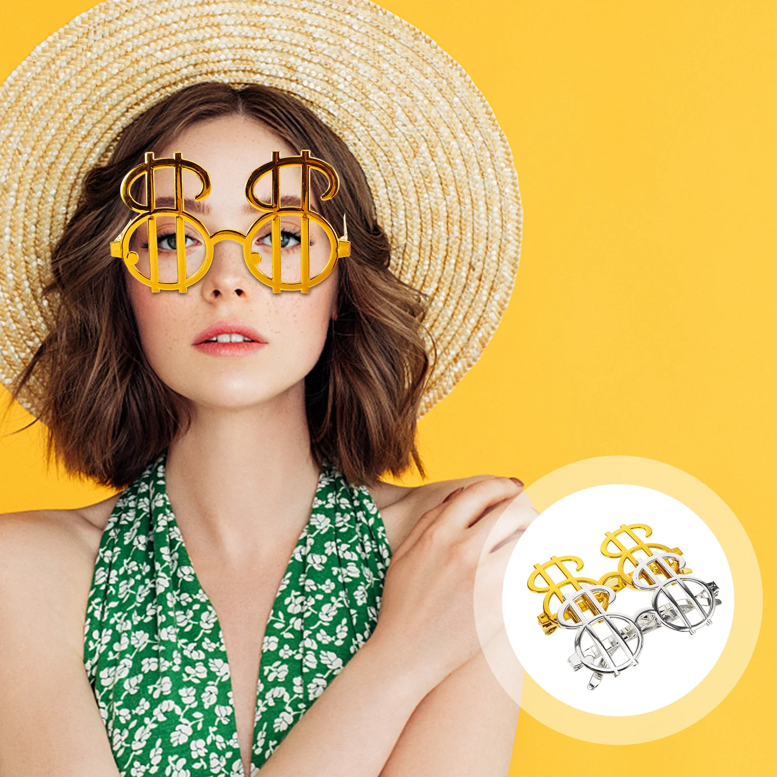 قطعتان من نظارات رمز الدولار، نظارات ممتعة بألوان زاهية، نظارات بلاستيكية خفيفة الوزن مبتكرة لمهرجان الموسيقى وحفلات الشاطئ #6