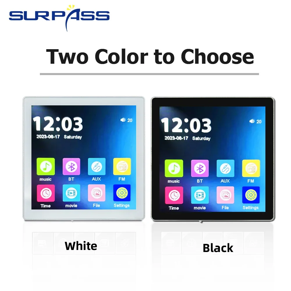 Домашний 4-дюймовый HD сенсорный экран Bluetooth-совместимый настенный усилитель музыкальный центр звуковая система цифровая стерео OTG AUX для гостиной