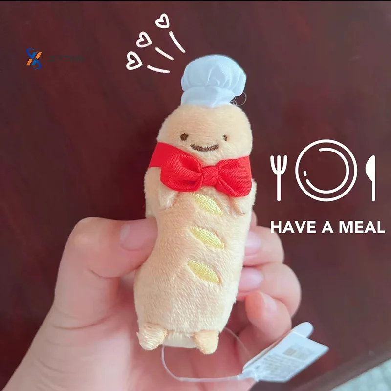 

Cartoon French Bread Plush Doll Keychain Creative Bread Keyring Lovely Bag Pendant Key Accessories For Girls Gifts