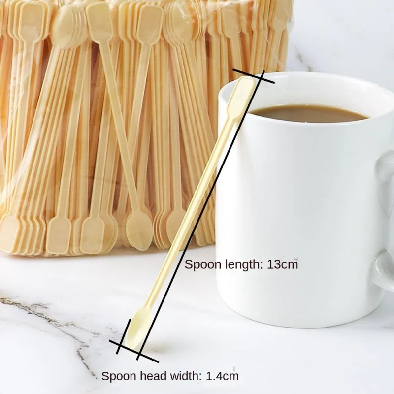 500 Pcs/Pack Disposable Coffee Spoon Muddler Plastic Small