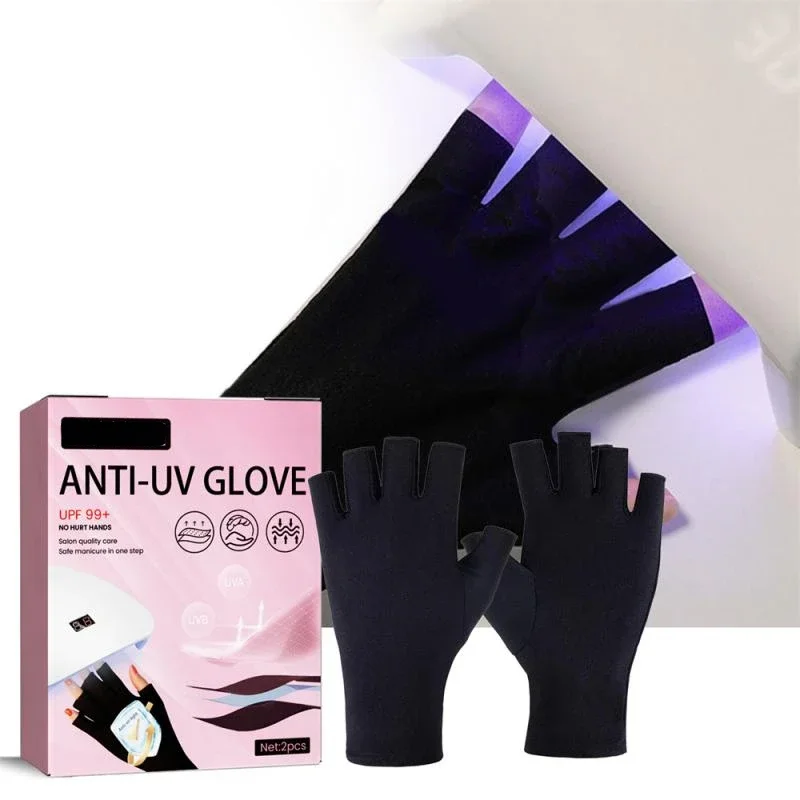 2 pezzi Anti raggi Uv proteggono i guanti guanti per unghie lampada a Led protezione Uv per unghie guanto a prova di radiazioni Manicure strumenti per Nail Art