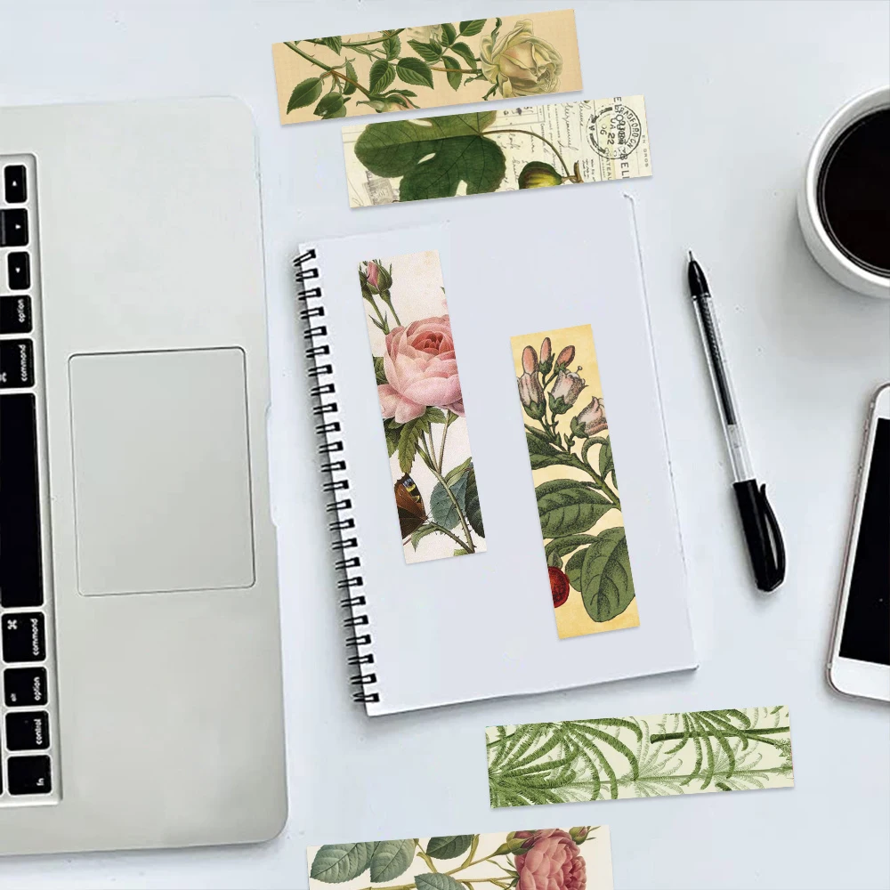 30PCS Slightly tipsy greenery Bookmarks Living Room Graffiti Creative Laptop Luggage Skateboard Paper Gifts Cartoon Bookmark