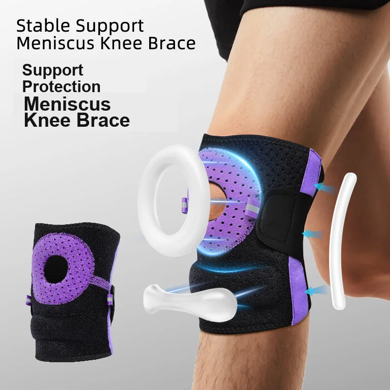 Sports Knee Support Adjustable Patella Cross Compression Design for Mountaineering Fitness Knee Protection