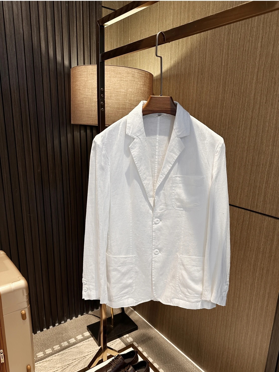 

l 00% Linen Men's Casual Suit Jaet Breathable Moisture-ng High End Pure White Busin Casual Sle Long Sve