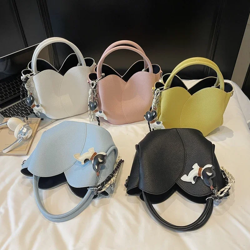 

2 Sets Casual Tote Bags PU Leather Shoulder Bag For Women Fashion Bucket Femal Travel Handbag Designer Luxury Lady Crossbody Bag