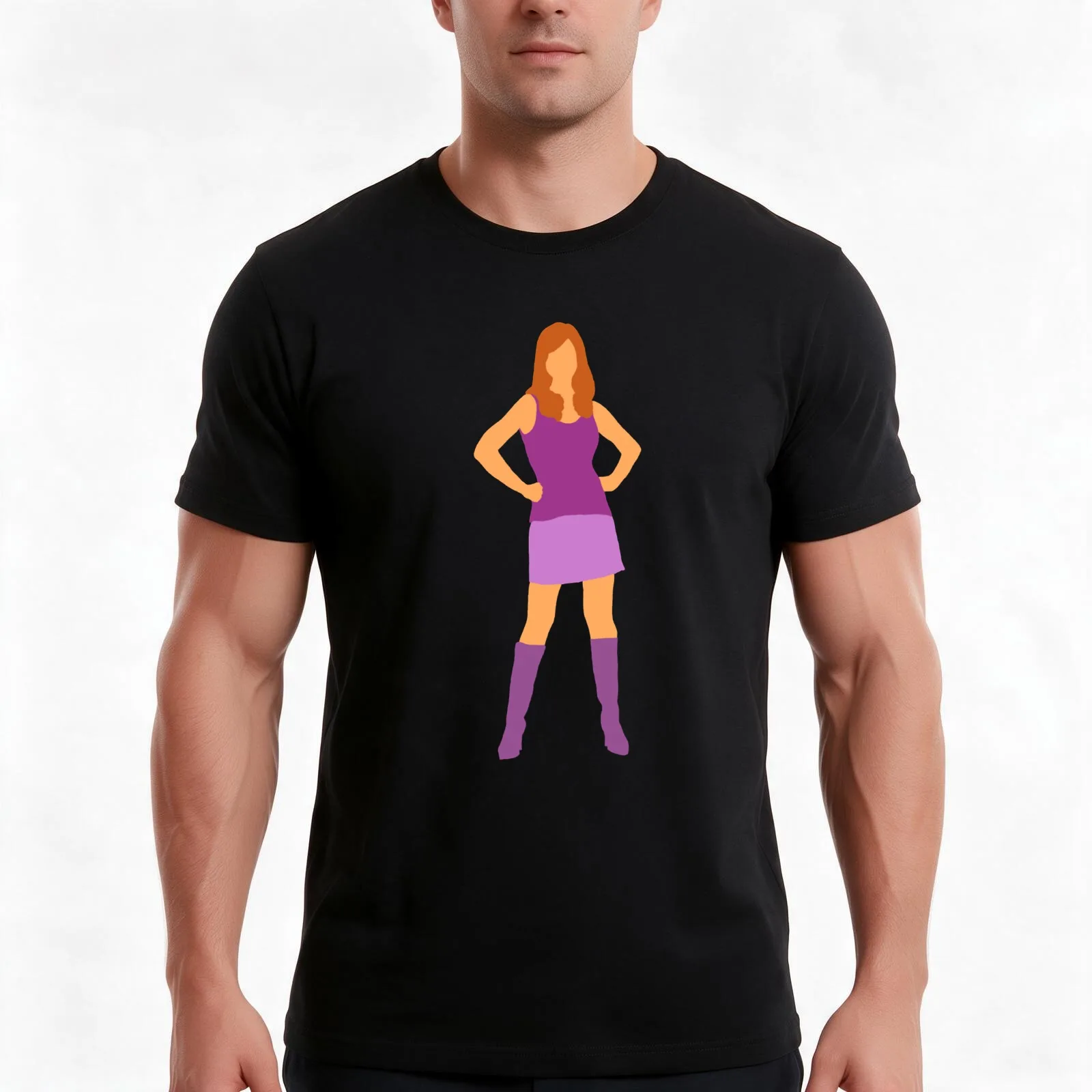Minimalist Daphne Blake Live Action T-Shirt, Summer Casual Cotton Tee, Oversized Streetwear Tops, Vintage Graphic Print