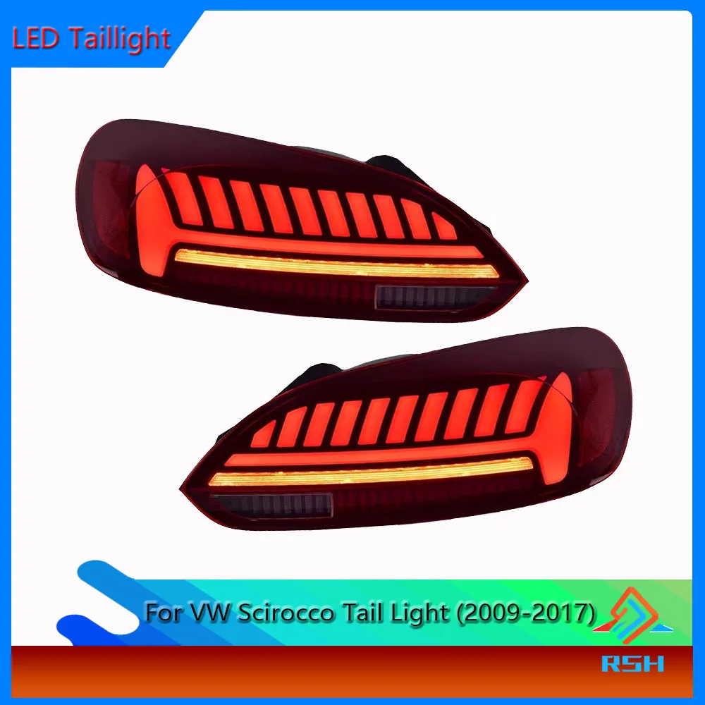 

Auto Taillight For VW Scirocco 2009-2014 Rear Lamps Assembly Upgrade Q7 Style LED Streamer Turn Brake Tail Light Accessories
