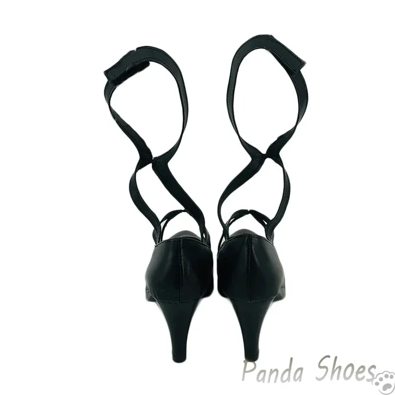 Genshinimpact fatui cosplay sapatos anime jogo cos botas longas pretas mulheres fatui cosplay traje prop sapatos para con dia das bruxas