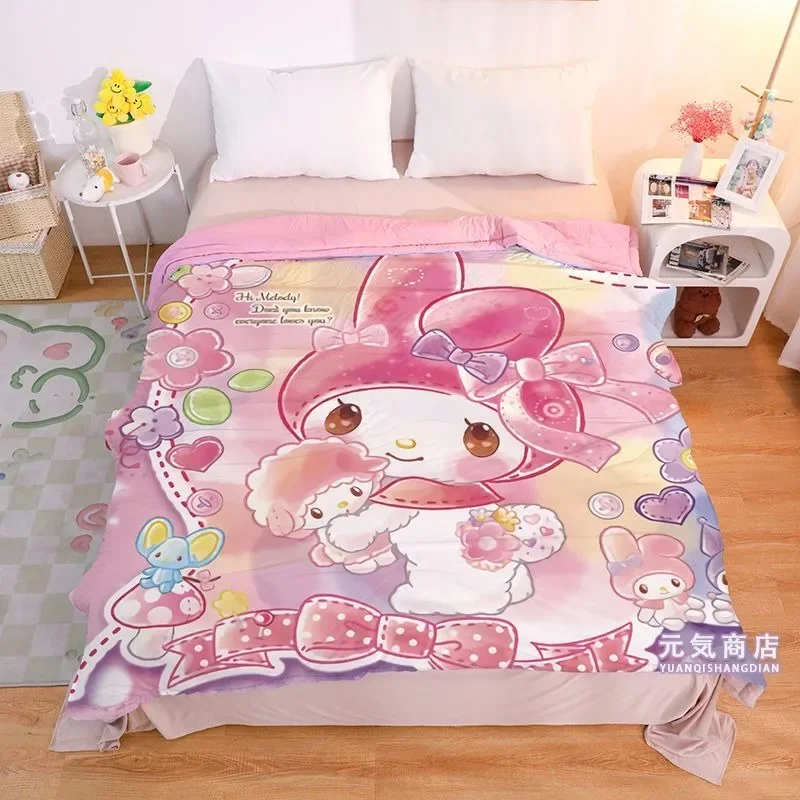 

My Melody Anime Kawaii Sanrio Ins Fashion Beautiful Cool Quilt Cute Kuromi Spring Autumn Quilt Cover Blanket Gifts Toys