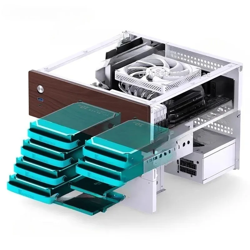 N4 8 Disk Small Form Factor NAS Enclosure NAS Storage Cloud Hard Disk Enclosure Support MATX Motherboards