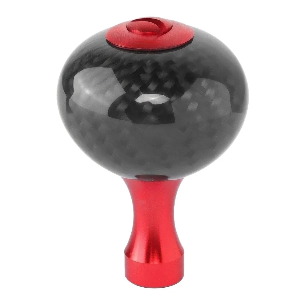Carbon Fiber Reel Knob with Mushroom Shape to Improve Hand Alignment and Reduce Slippage During Fast Retrieval