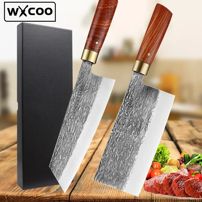 

Professional Japanese Chef Knife Set Hand Forged Steel Fish Fruit Knife Butcher Meat Slicing Cleaver Kitchen Knife with Gift Box