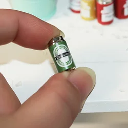 6Pcs 1/12 Doll House Miniature Alloy Canned Beer Simulation Drink Model Toys for Mini Decoration Dollhouse Accessories