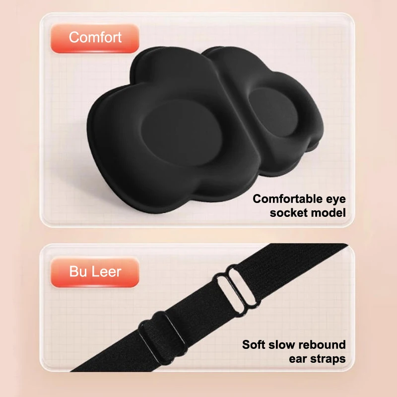 

3D Sleeping Mask Memory Foam Block Out Light Eye Shade Blindfold For Tiredness Relief Night Sleeping Aid Face Mask Eyepatch